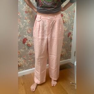 Vintage Ralph Lauren Trouser Pants (Light Pink, 100% Linen)